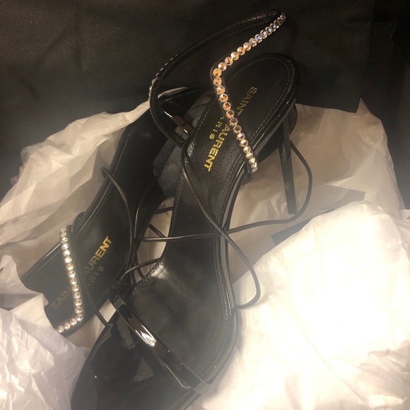 Saint Laurent crystal embellished Robin sandals - Picture 2 of 2
